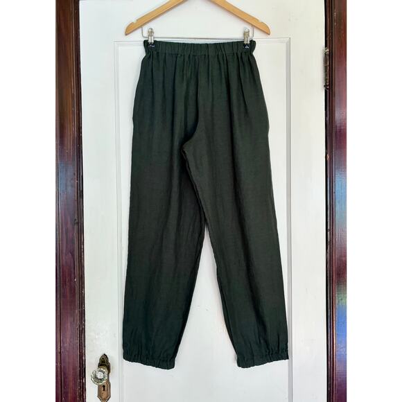 Kindred of Ireland $375 Dark Green Irish Linen Trousers- Size Small / Medium - Picture 2 of 5
